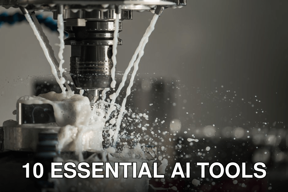 Dynamic close-up of CNC machine with coolant splashing during metalwork operation.