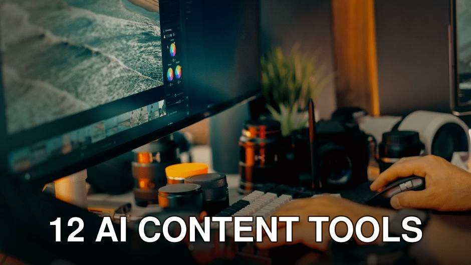 A digital editing workspace showcasing a computer screen with photo editing software open, surrounded by camera equipment.