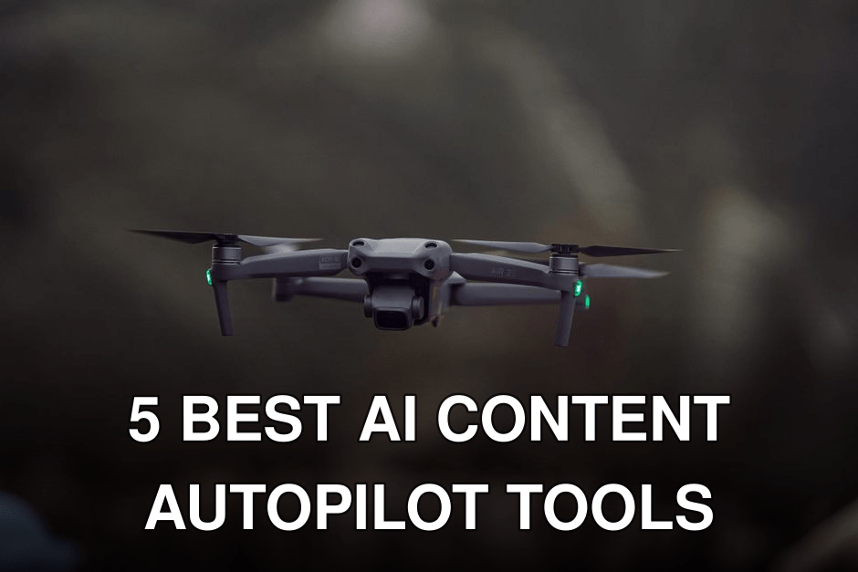 A quadcopter drone hovers outdoors with blurred background, displaying technology in action.