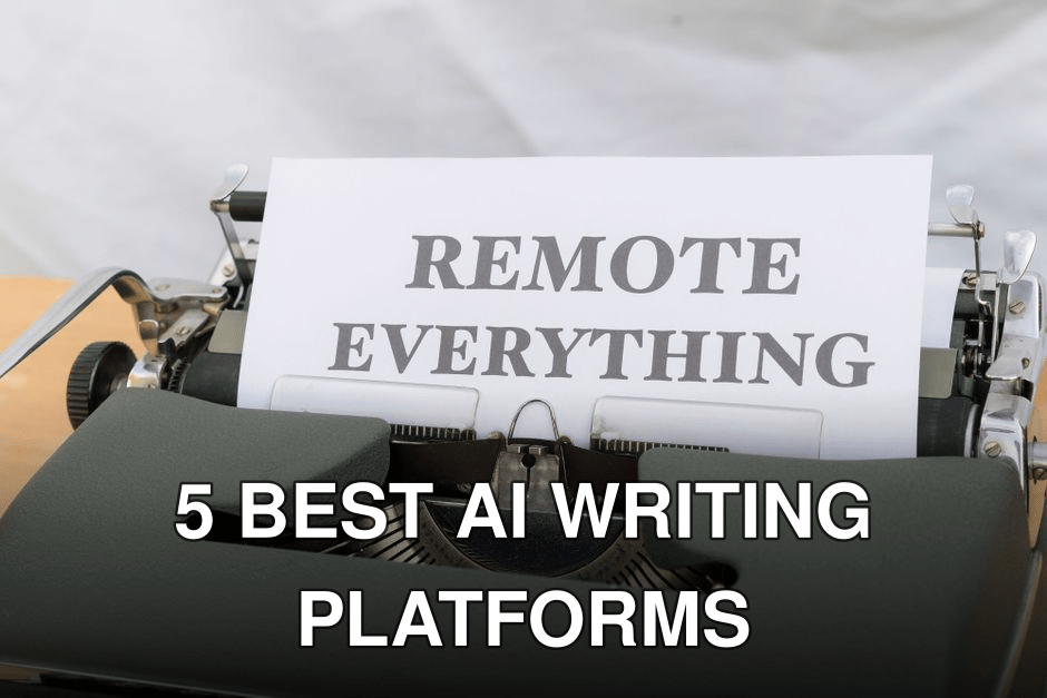 Typewriter with 'REMOTE EVERYTHING' message symbolizing digital transformation.