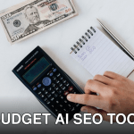 Top view of crop unrecognizable economist calculating on calculator on table with notepad and pen near pile of dollar banknotes on marble table