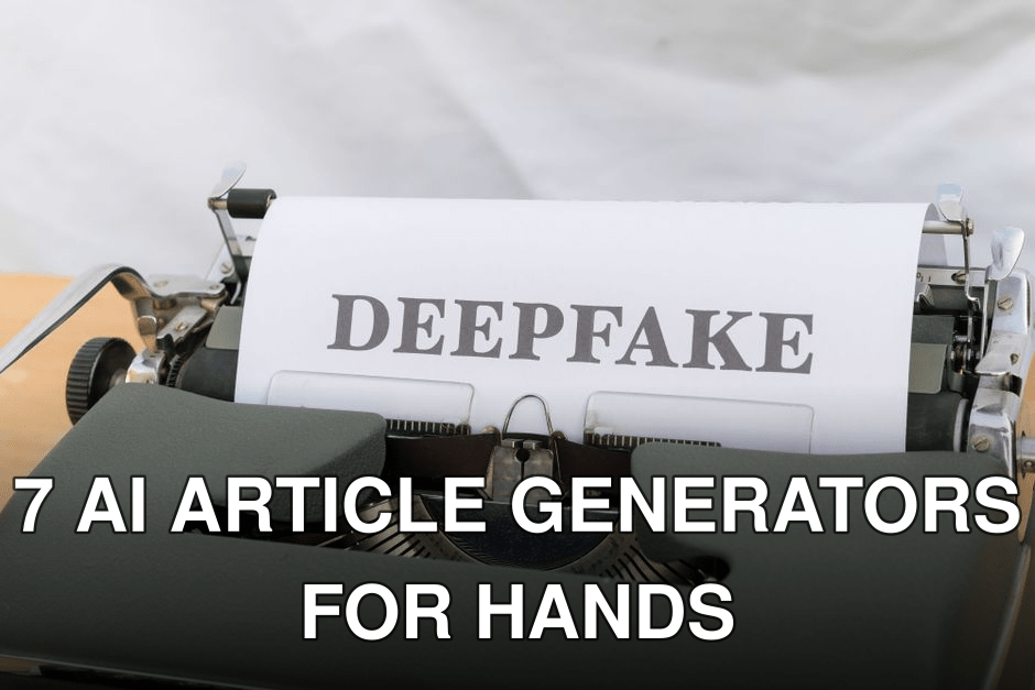 Old-fashioned typewriter with a paper labeled 'DEEPFAKE', symbolizing AI-generated content.