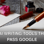 A romantic setup with a rose, fountain pen, and paper, perfect for heartfelt writing.