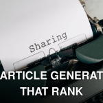 Close-up of a vintage typewriter with paper showing the word 'Sharing', conveying retro communication.