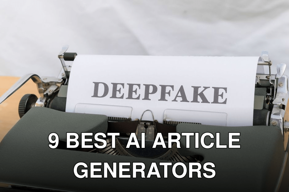 Old-fashioned typewriter with a paper labeled 'DEEPFAKE', symbolizing AI-generated content.