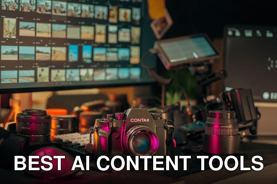 A vintage Contax camera captured in a contemporary photography studio setup with monitors and editing gear.