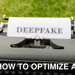 A vintage typewriter displaying the word 'Deepfake' on paper outdoors, highlighting technology contrast.