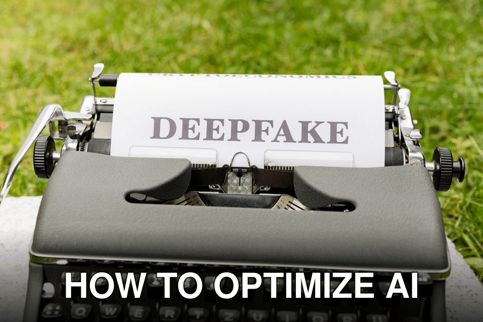 A vintage typewriter displaying the word 'Deepfake' on paper outdoors, highlighting technology contrast.