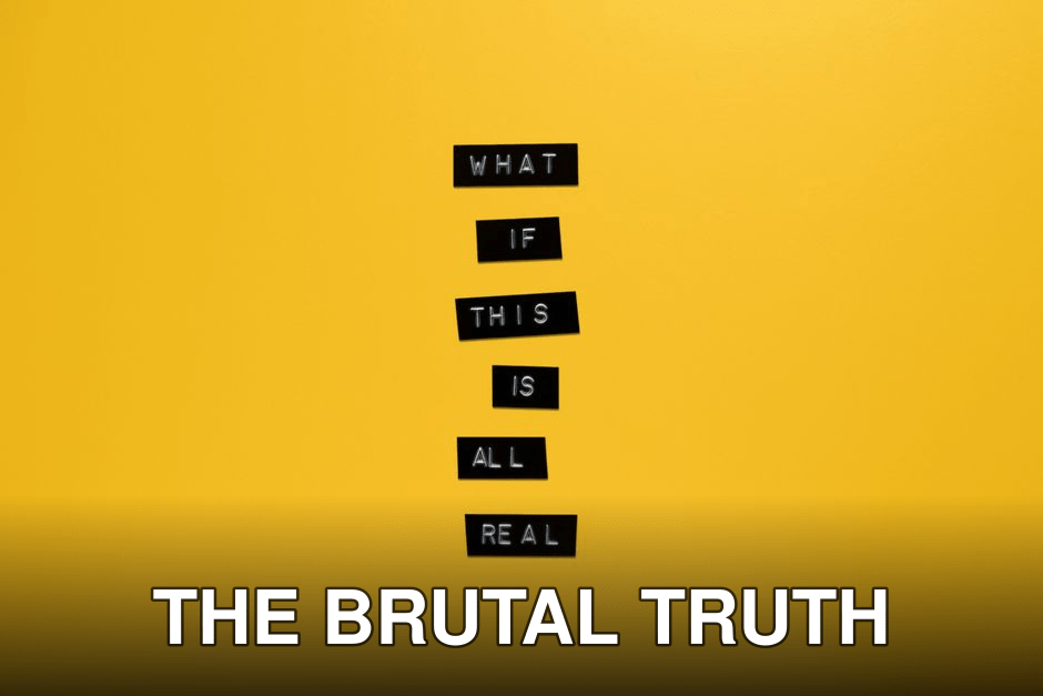 Inspirational text 'What if this is all real' on yellow surface.