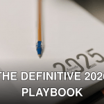 Closeup of a 2025 planner with a pencil, symbolizing planning and organization.