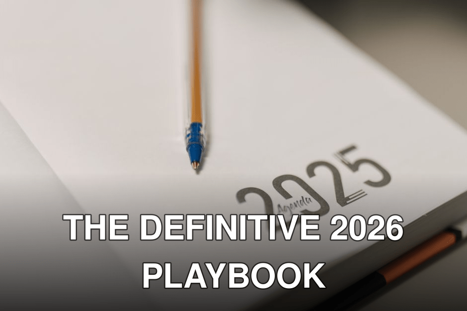 Closeup of a 2025 planner with a pencil, symbolizing planning and organization.