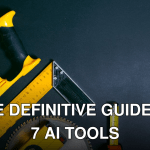 Flat lay of construction tools with copy space on a dark background.