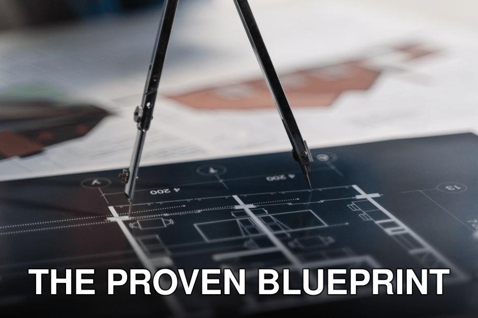A compass on architectural blueprints, showcasing planning and measurement details.