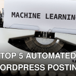 Vintage typewriter displaying 'Machine Learning' text, blending old and new concepts.