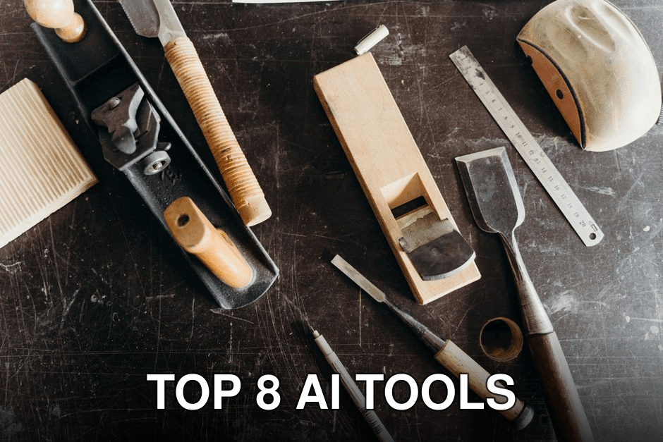 A collection of woodworking tools on a workshop table, showcasing craftsmanship essentials.
