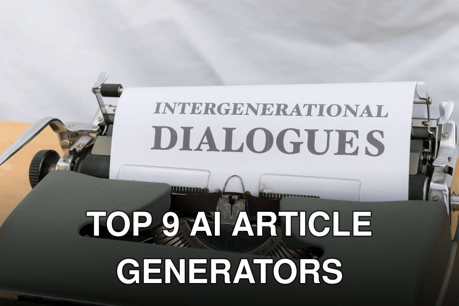Close-up of a vintage typewriter with a sheet labeled 'Intergenerational Dialogues.'