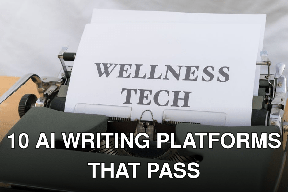 A close-up of a vintage typewriter featuring a paper with the words 'Wellness Tech.'