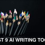 A collection of colorful pencils arranged in a black holder against a contrasting dark background.