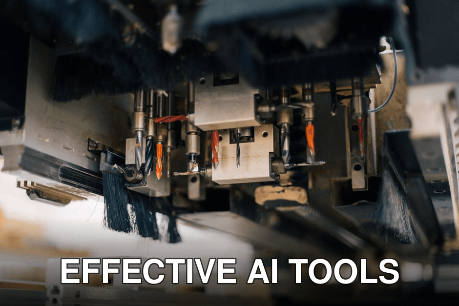 Detailed view of an industrial machine with multiple drills and brushes in a factory setting.