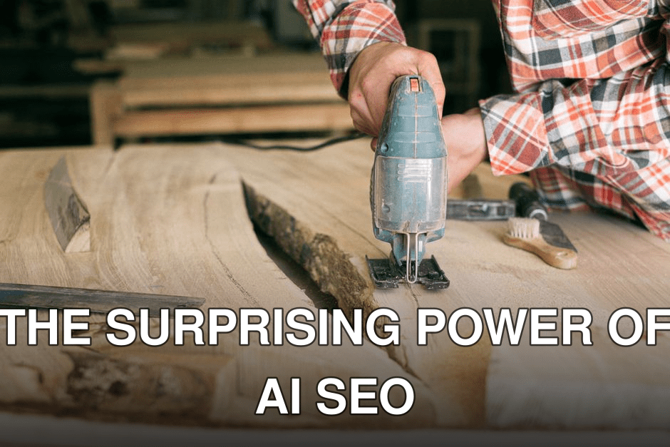 Close-up of a carpenter cutting a wooden plank with a power tool in a workshop.